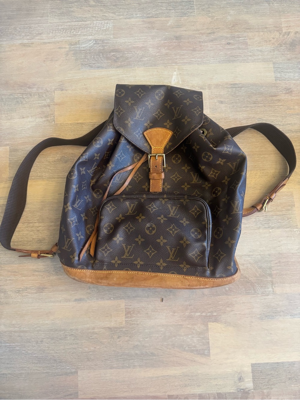 Vintage Louis Vuitton Monogram Montsouris GM Backpack-Auth. LV Drawstring- COA - Picture 2 of 16